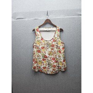 Cato Womens Floral Sleeveless Blouse Size L Lightweight 100% Polyester